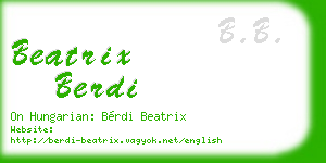 beatrix berdi business card