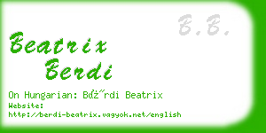 beatrix berdi business card